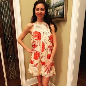 High Neck Floral Dress